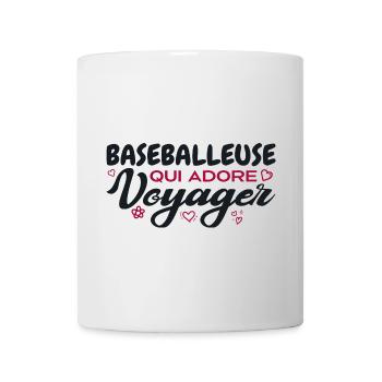 Baseballeuse globe-trotteuse passionnée de voyages - Mug blanc - blanc - Devant