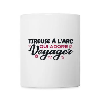 Globetrotting archery shooter with a passion for travel - Mug - white - Front
