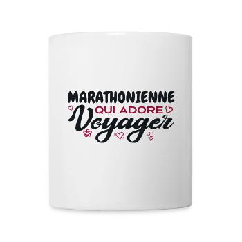 Marathonienne globe-trotteuse passionnée de voyage - Mug blanc - blanc - Devant