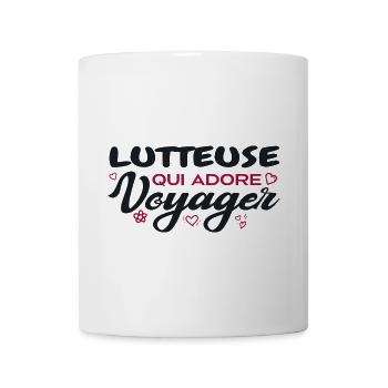 Globetrotting wrestler with a passion for travel - Mug - white - Front
