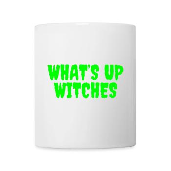 Lebendiges Grün Whats Up Hexen Design - Tasse - Weiß - Vorne