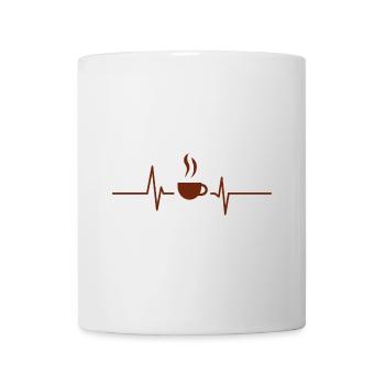 Kaffee - Herzschlag Herzfrequenz - Tasse - Weiß - Vorne