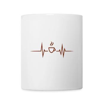 Kaffee - Herzschlag Herzfrequenz - Tasse - Weiß - Vorne