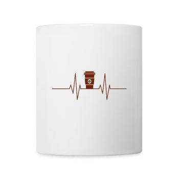 Kaffee - Herzschlag Herzfrequenz - Tasse - Weiß - Vorne