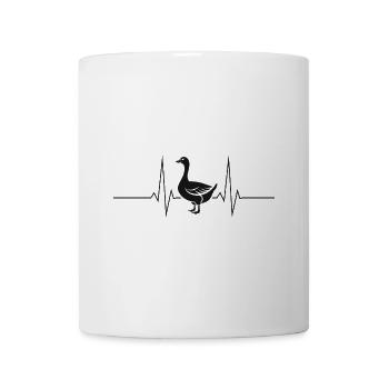 Oies d’oie Battement de cœur Fréquence cardiaque Heartline - Mug blanc - blanc - Devant
