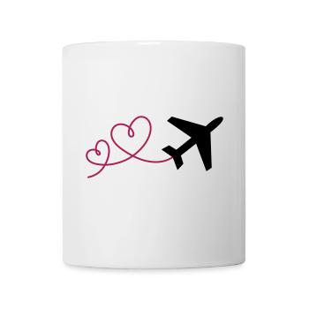 Avion à 2 cœurs - Mug blanc - blanc - Devant