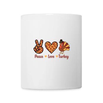 Thanksgiving Paix Amour Turquie - Mug blanc - blanc - Devant