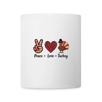 Thanksgiving Paix Amour Turquie - Mug blanc - blanc - Devant