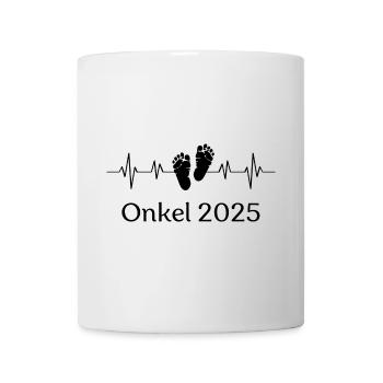 Onkel 2025 Herzschlag - Tasse - Weiß - Vorne