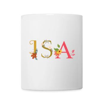 ISA Name mit Blumen geschmückt - Tasse - Weiß - Vorne