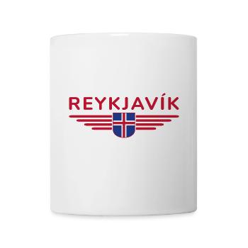 T-shirt Reykjavík – La ville des aurores boréales - Mug blanc - blanc - Devant