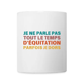 je ne parle pas que d equitation Retro - Mug blanc - blanc - Devant