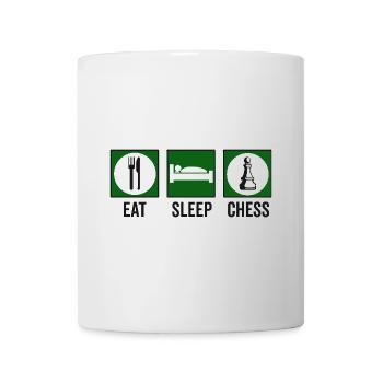 Eat Sleep Chess Schach Spruch Zitat - Tasse - Weiß - Vorne