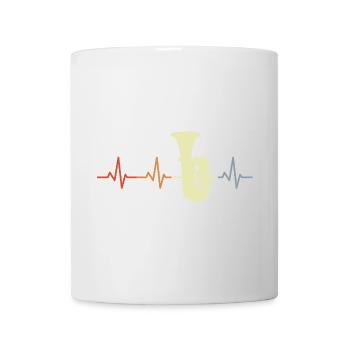 Tuba Vintage Cœur Ligne - Mug blanc - blanc - Devant