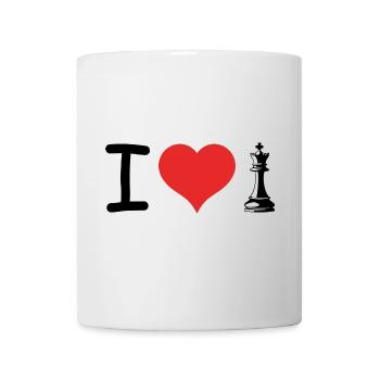 I love Chess - Relatable Sports Sticker - Tasse - Weiß - Vorne
