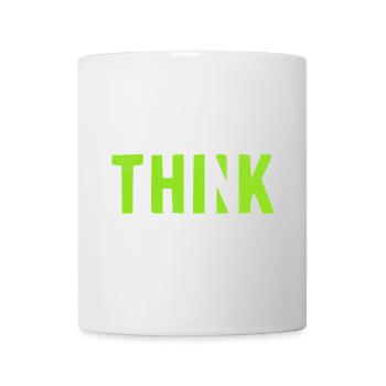 THINK Green | Cooles Streetwear-Typo-Design - Tasse - Weiß - Vorne