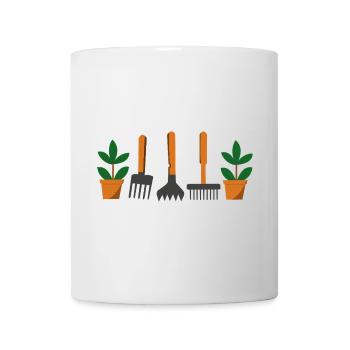 Outils de jardin et plantes - Mug blanc - blanc - Devant