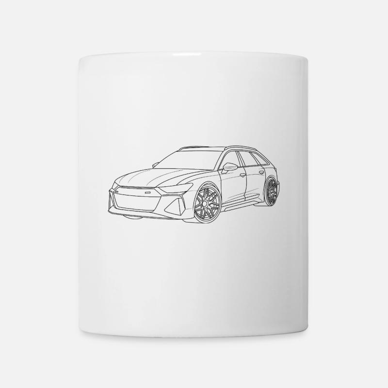 Auto Outline simpel - Tasse - Weiß