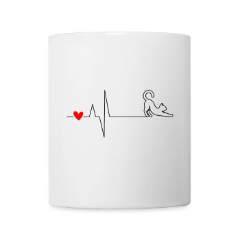 Red Heart Minimal on Black Canvas - Mug - white - Front