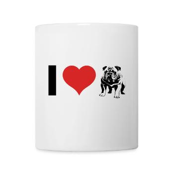 I love Bulldog - Pet Dog Design - Tasse - Weiß - Vorne