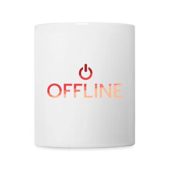 offline Schriftzug - roter off button - Tasse - Weiß - Vorne