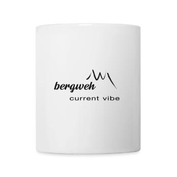 Current vibe: bergweh - Schrift schwarz - Exklusiv - Tasse - Weiß - Vorne