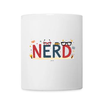 Nerd en lettres géantes et lunettes - Mug blanc - blanc - Devant