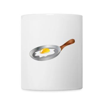 Spiegelei in Pfanne – Frühstück mit Retro-Charme - Tasse - Weiß - Vorne