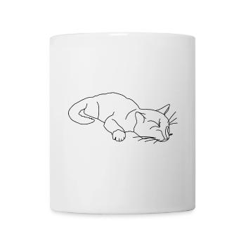 Croquis du chat endormi - Mug blanc - blanc - Devant