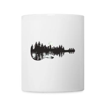 guitare, arbres, forêt, nature, horizon, soleil, art, musique - Mug blanc - blanc - Devant