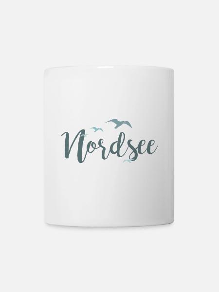 Vögel im Flug Wassermotiv Design - Tasse - Weiß