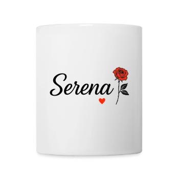 Serena – Design romantique avec rose rouge et cœur - Mug blanc - blanc - Devant