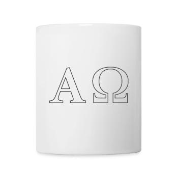 Alpha Omega Minimal Line Art - Mug - white - Front