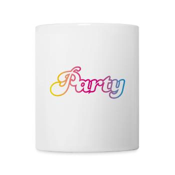 Party Schnörkel feiern bunt Regenbogen Kontur Fun - Tasse - Weiß - Vorne