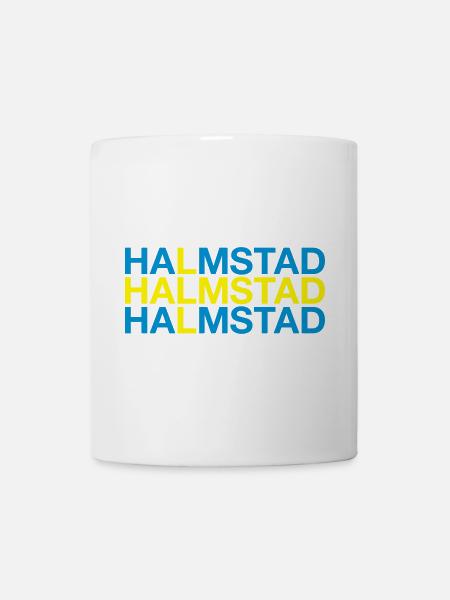 HALMSTAD Schweden Schwedische Flagge Swedish Flag - Tasse - Weiß