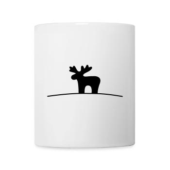 Elch Silhouette Geschenkidee Weihnachten - Tasse - Weiß - Vorne