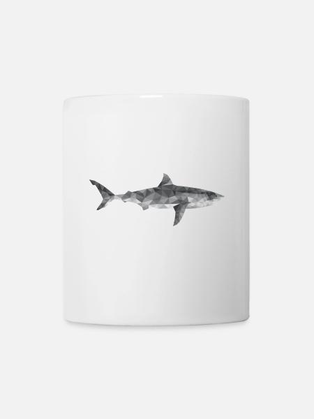 Haifisch Polygon - Tasse - Weiß