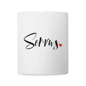 Servus - Hallo und Tschüss - Tasse - Weiß - Vorne