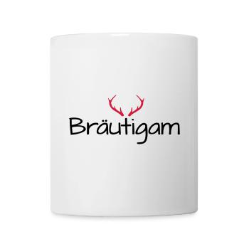 Bräutigam Geweih shirt Junggesellenabschied - Tasse - Weiß - Vorne