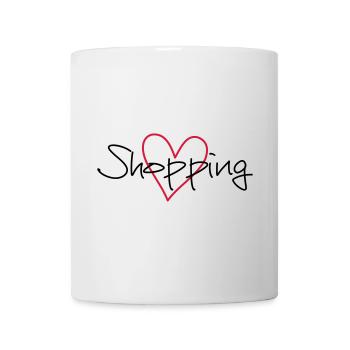 shopping heart i love shopping gift - Mug - white - Front