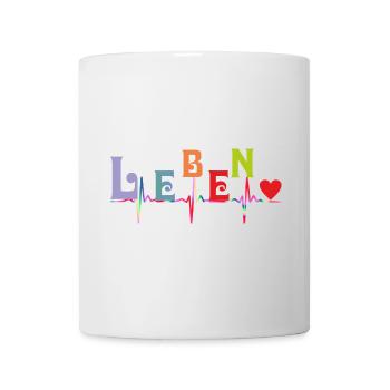 Herz Herzkurve LEBEN - Tasse - Weiß - Vorne