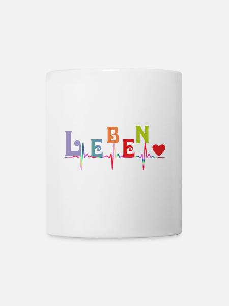 Herz Herzkurve LEBEN - Tasse - Weiß
