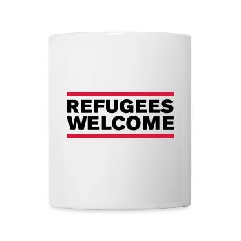 politik refugees welcome - Tasse - Weiß - Vorne