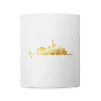 Frankfurter Skyline (Vintage Goldgelb) Frankfurt - Tasse - Weiß - Vorne