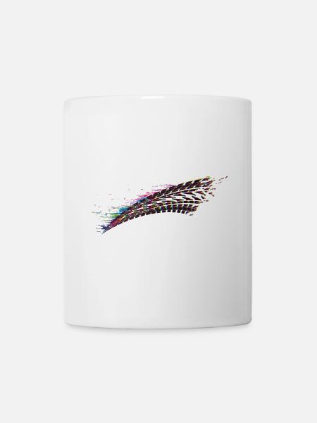buntes Auto Reifenprofil Bremsspur Graffiti - Tasse - Weiß