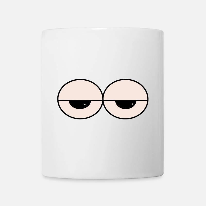 Yeux endormis Style minimal - Mug blanc - blanc