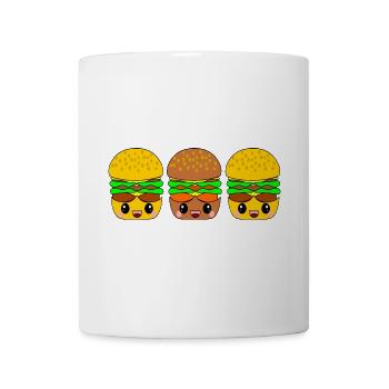 HAMBURGER FASTFOOD IMBISS SNACK BRÖTCHEN BURGER - Tasse - Weiß - Vorne