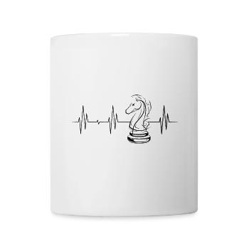 Schach Pferd Herzschlag Puls knight Schachverein - Tasse - Weiß - Vorne