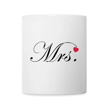 Mr and Mrs Wedding Heart Design Couple Gift - Mug - white - Front