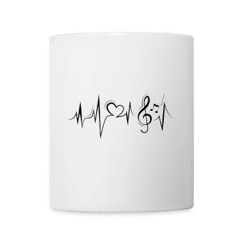 Musik Liebe Herzschlag Notenschlüssel Herz Symbol - Tasse - Weiß - Vorne